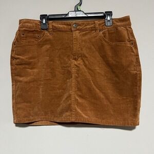 Almost Famous Corduroy Mini Skirt Brown Womens Size 14 A-line Casual 5 Pocket